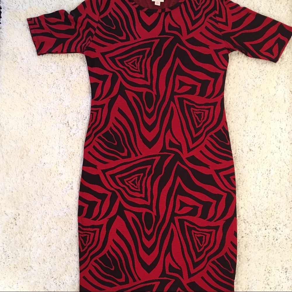 LuLaRoe Julia Red & Black Dress Woman’s S